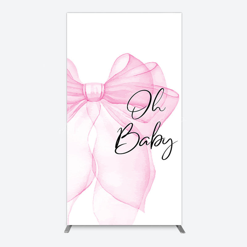 Lofaris Pink Bow Tie Oh Baby Gender Reveal Arch Backdrop