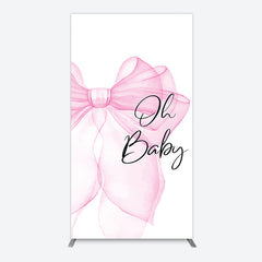 Lofaris Pink Bow Tie Oh Baby Gender Reveal Arch Backdrop