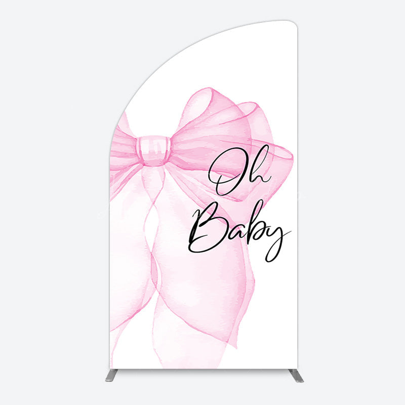 Lofaris Pink Bow Tie Oh Baby Gender Reveal Arch Backdrop