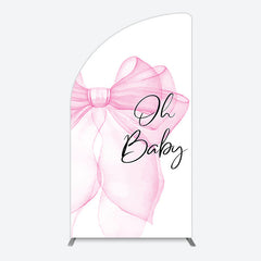 Lofaris Pink Bow Tie Oh Baby Gender Reveal Arch Backdrop