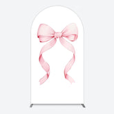Lofaris Pink Bow White Birthday Party Arch Backdrop