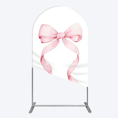 Lofaris Pink Bow White Birthday Party Arch Backdrop