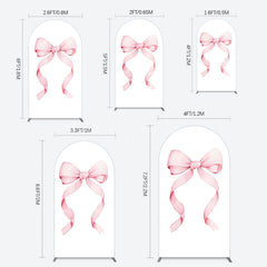 Lofaris Pink Bow White Birthday Party Arch Backdrop
