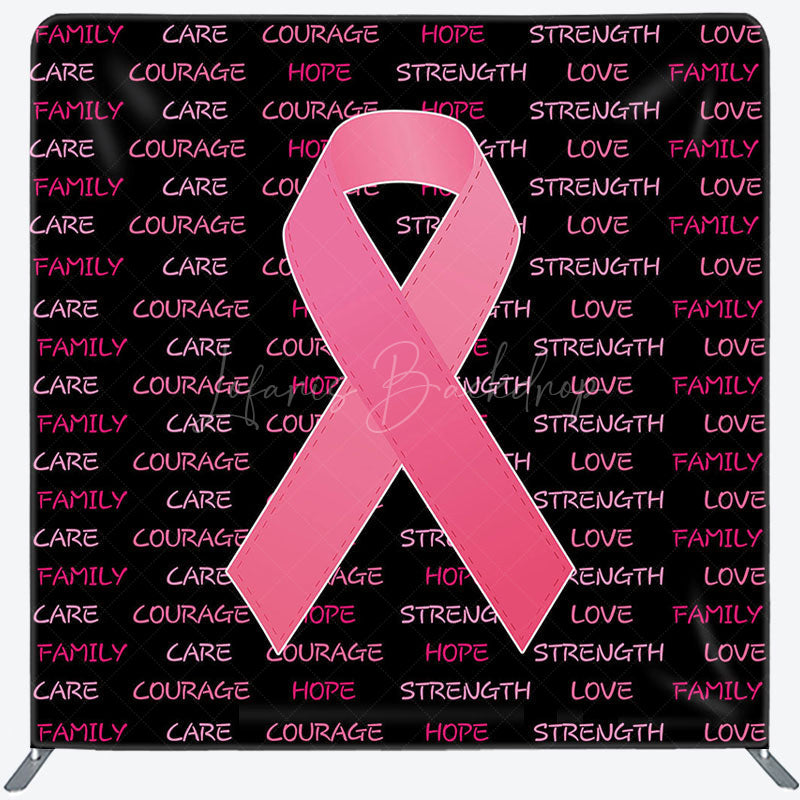 Lofaris Pink Breast Awareness Month Square Tension Backdrop