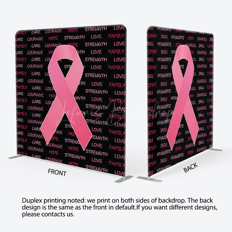Lofaris Pink Breast Awareness Month Square Tension Backdrop