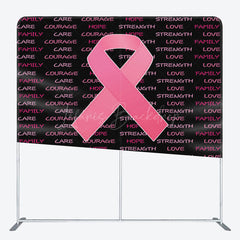 Lofaris Pink Breast Awareness Month Square Tension Backdrop