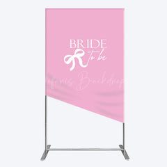 Lofaris Pink Bride To Be Bow Bridal Shower Rectangle Backdrop