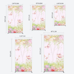 Lofaris Pink Butterfly Spring Cartoon Birthday Rectangle Backdrop