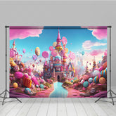 Lofaris Pink Candyland Dreamy Castle Photography Backdrop