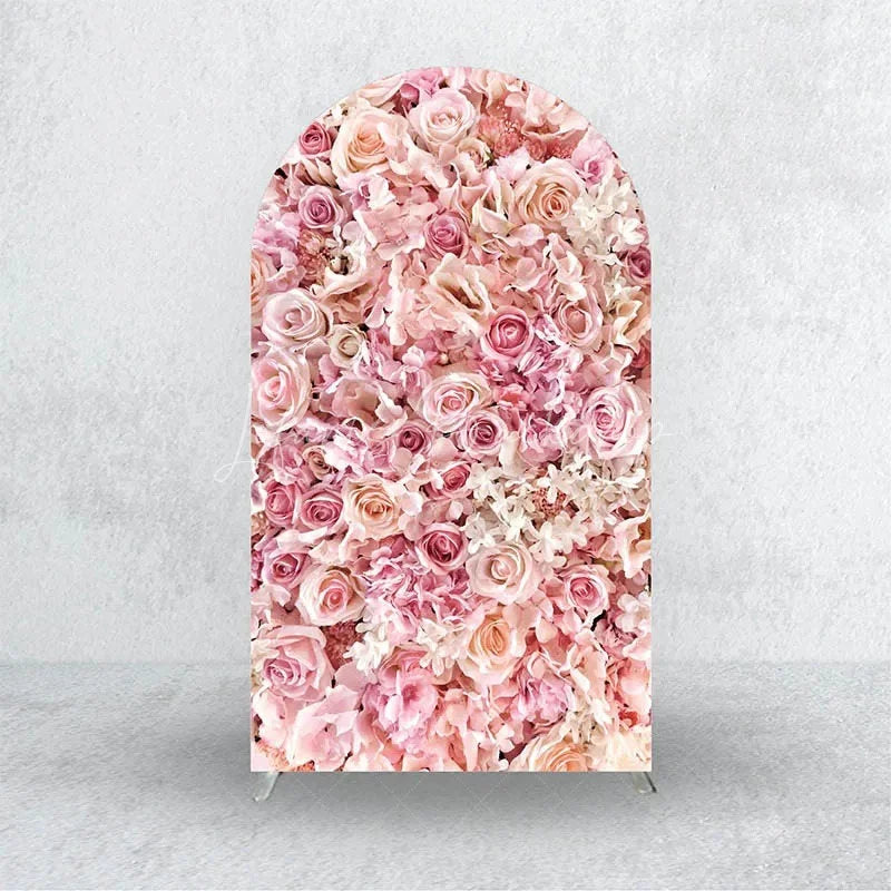 Lofaris Pink Carnation Floral Wall Arch Backdrop 3D Flowers Photo Prop Elegant Wedding Bridal Shower Decor