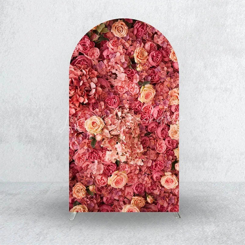 Lofaris Pink Carnation Floral Wall Arch Backdrop 3D Flowers Photo Prop Elegant Wedding Bridal Shower Decor