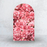 Lofaris Pink Carnation Floral Wall Arch Backdrop 3D Flowers Photo Prop Elegant Wedding Bridal Shower Decor