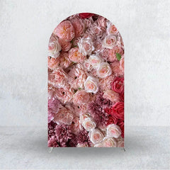 Lofaris Pink Carnation Floral Wall Arch Backdrop 3D Flowers Photo Prop Elegant Wedding Bridal Shower Decor