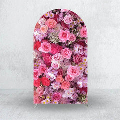 Lofaris Pink Carnation Floral Wall Arch Backdrop 3D Flowers Photo Prop Elegant Wedding Bridal Shower Decor