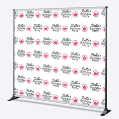 Lofaris Pink Crown Custom Birthday Step And Repeat Banner