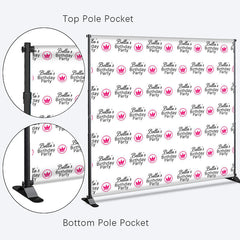 Lofaris Pink Crown Custom Birthday Step And Repeat Banner