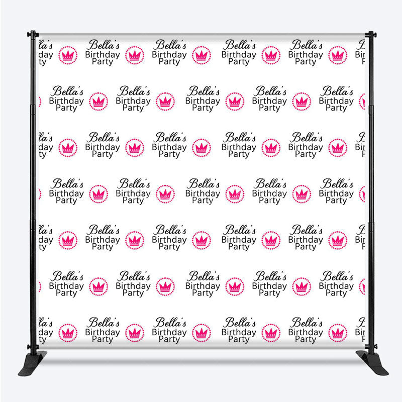 Lofaris Pink Crown Custom Birthday Step And Repeat Banner