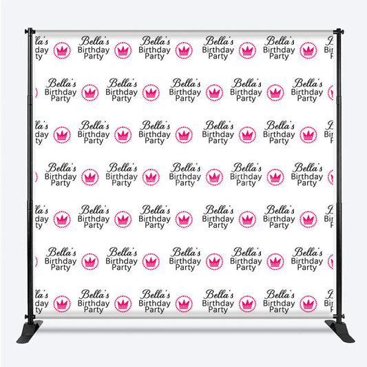 Lofaris Pink Crown Custom Birthday Step And Repeat Banner