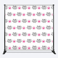 Lofaris Pink Crown Custom Birthday Step And Repeat Banner