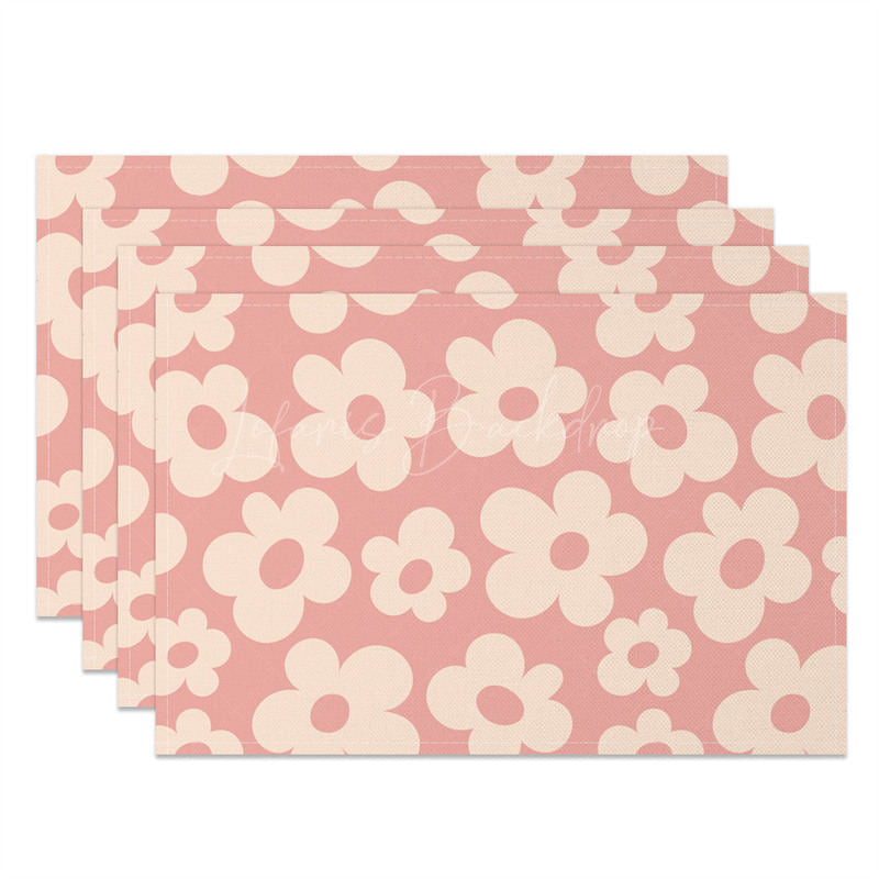 Lofaris Pink Daisy Floral Set of 4 Placemats For Dining