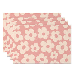Lofaris Pink Daisy Floral Set of 4 Placemats For Dining
