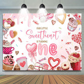 Lofaris Pink Dessert Little Sweetheart 1st Birthday Backdrop