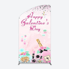 Lofaris Pink Diamonds Happy Galentines Day Arch Backdrop