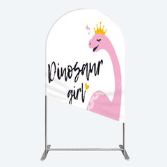 Lofaris Pink Dinosaur Girl Birthday Party Arch Backdrop