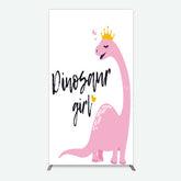 Lofaris Pink Dinosaur Girl Birthday Party Rectangle Backdrop
