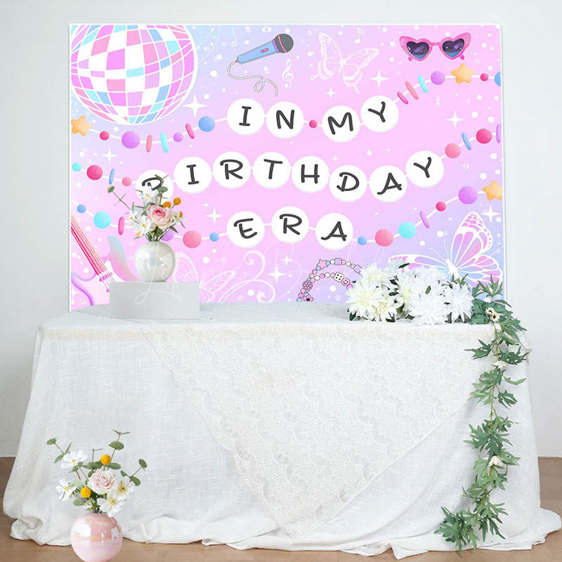 Lofaris Pink Disco Ball Musical In My Birthday Era Backdrop
