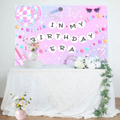 Lofaris Pink Disco Ball Musical In My Birthday Era Backdrop