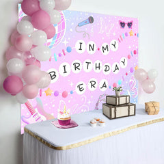 Lofaris Pink Disco Ball Musical In My Birthday Era Backdrop