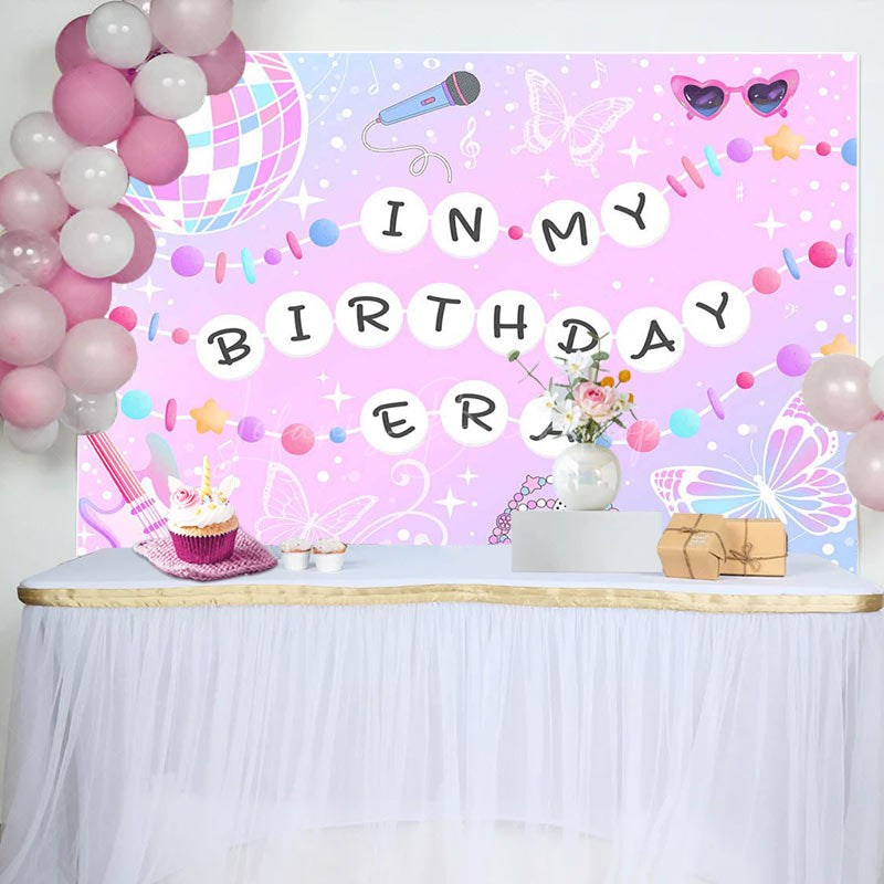 Lofaris Pink Disco Ball Musical In My Birthday Era Backdrop