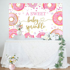 Lofaris Pink Donuts Sweet Baby Sprinkle Gender Reveal Backdrop