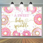 Lofaris Pink Donuts Sweet Baby Sprinkle Gender Reveal Backdrop
