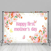 Lofaris Pink Elegant Floral Happy First Mothers Day Backdrop