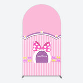 Lofaris Pink Fairy Tale Mouse Happy Birthday Arch Backdrop