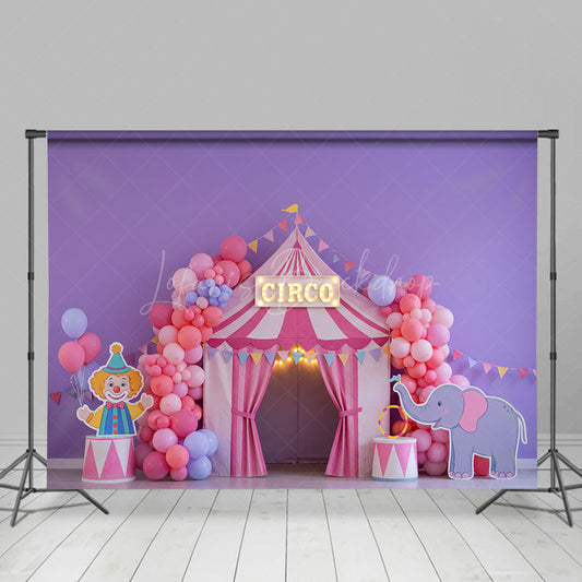 Lofaris pink fairytale circo tent cake Smash Photo Backdrop