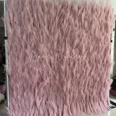 Lofaris Pink Feathery Artificial Flower Wall Backdrop Romantic Pampas Grass Style for Wedding and Baby Shower Decor