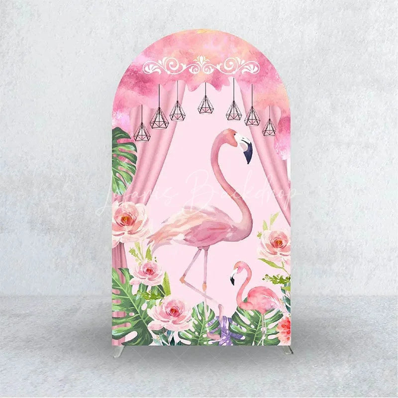Lofaris Pink Flamingo Tropical Backdrop Vibrant Summer Party Birthday Decor Beach Luau Photo Booth Background