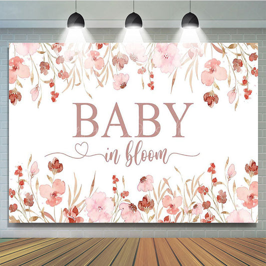 Lofaris Pink Floral Baby In Bloom Gender Reveal Backdrop