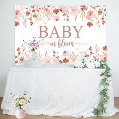 Lofaris Pink Floral Baby In Bloom Gender Reveal Backdrop