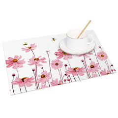 Lofaris Pink Floral Bees Fresh Spring Set of 4 Placemats
