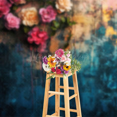 Lofaris Pink Floral Lake Blue Fine Art Photography Backdrop