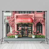 Lofaris Pink Floral Luxury Store Street Spring Backdrop