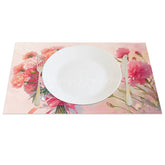 Lofaris Pink Floral Mothers Day Holiday Set of 4 Placemats