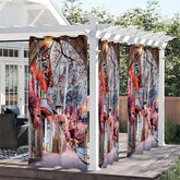 Lofaris Pink Floral Path Waterproof Printed Outdoor Curtains