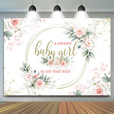 Lofaris Pink Floral Plant Baby Girl Gender Reveal Backdrop