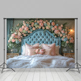 Lofaris Pink Floral Soft Curtain Elegant Headboard Backdrop