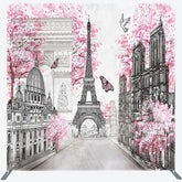 Lofaris Pink Floral Tree French Vibe Pillow Case Backdrop